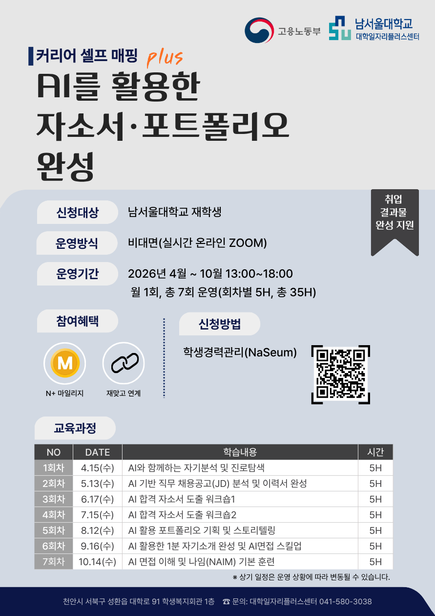  커리어 셀프 매핑 Plus :  AI를 활용한 자소서 포트폴리오 완성